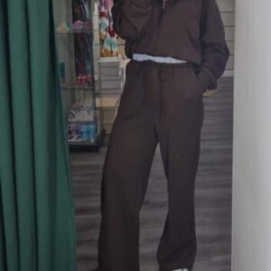 conjunto sport marrón cremallera