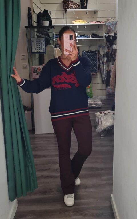 jersey lisbon azul letras burdeos