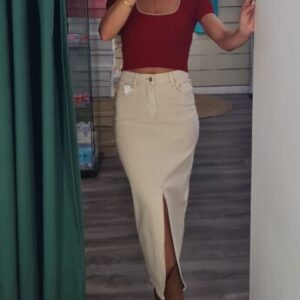 camiseta punto burdeos