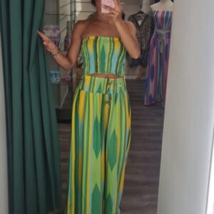 conjunto top tonos verde