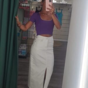camiseta punto morada