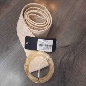 cinturon beige hebilla nacar