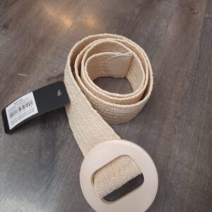 cinturon beige hebilla redonda