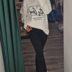 sudadera promo blanca letras negra