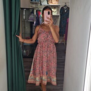 vestido rosa india corto