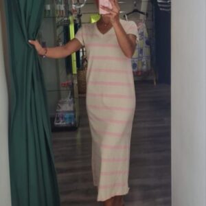 vestido raya rosa