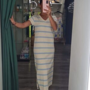 vestido raya celeste