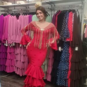 vestido rojo lunar rojo flamenca