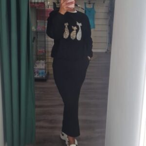sudadera gatito negra
