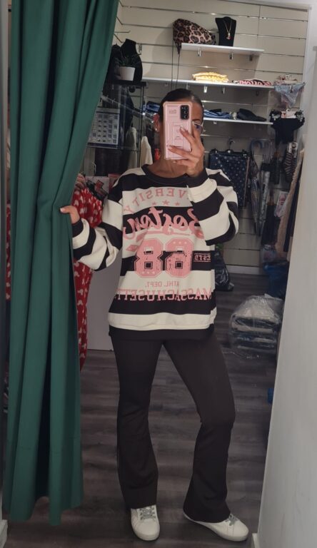 sudadera raya marron 86