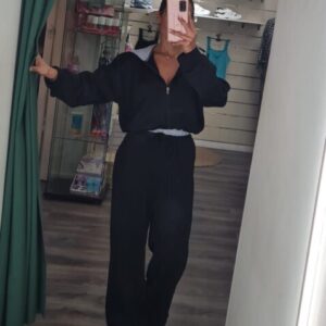 conjunto negro sport cremallera
