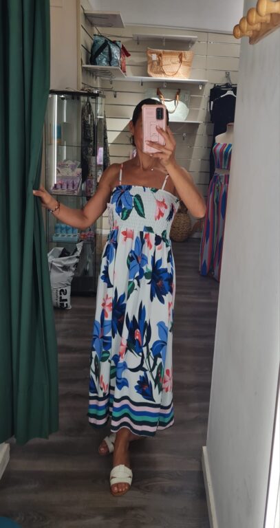 vestido flores azules