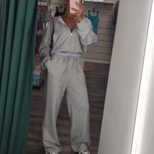 conjunto sport gris cremallera