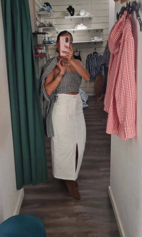 falda blanca vaquera