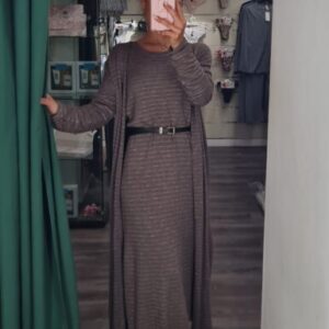 cardigan punto topo