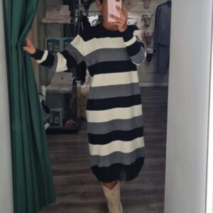 vestido rayas tonos negros