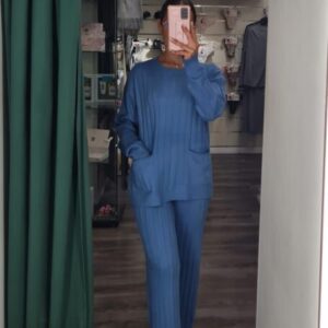 conjunto celeste bolsillos