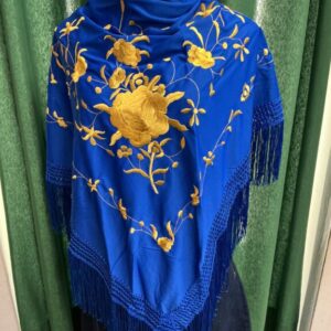 mantoncillo azulina flores dorada