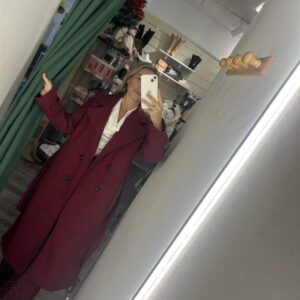 abrigo burdeos paño largo