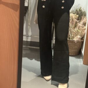 pantalon punto botones negro