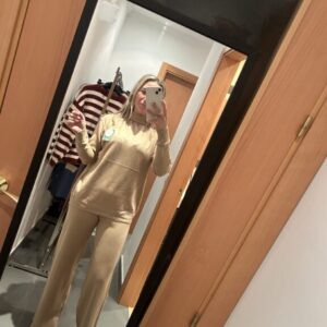 conjunto punto camel cuello alto