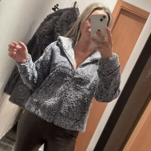 chaqueta azul borrego