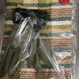 conjunto bufanda mas guantes verde