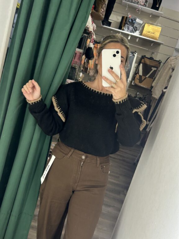 jersey negro filo blanco