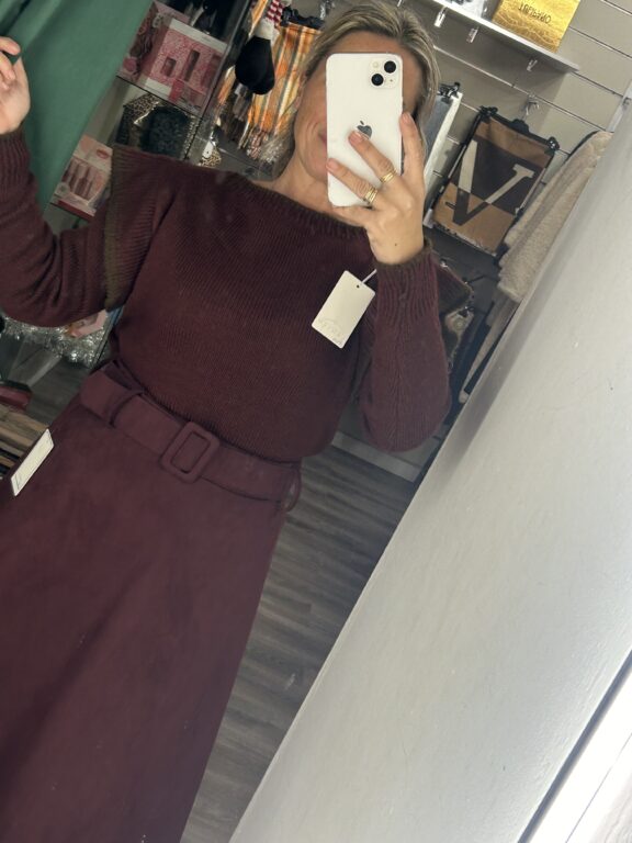 jersey burdeos filo  marron