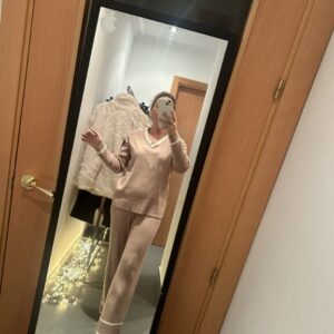 conjunto camel raya blanca