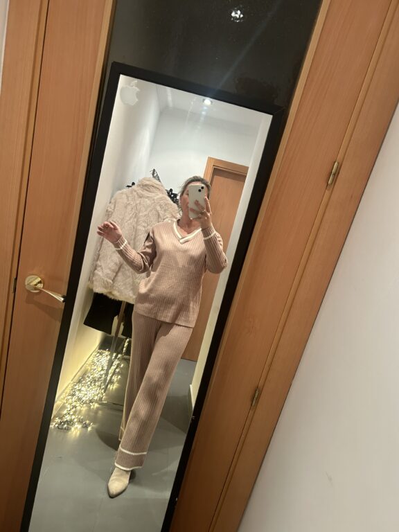 conjunto camel raya blanca