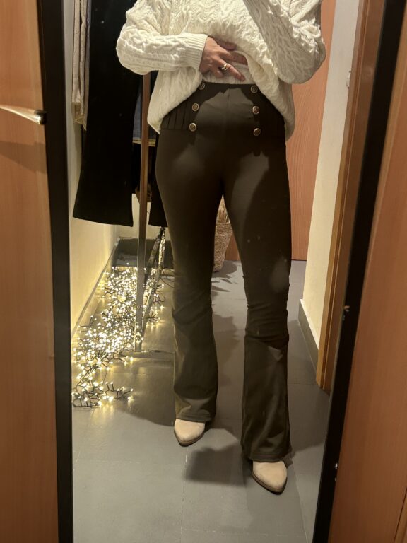 legins verde botón campana