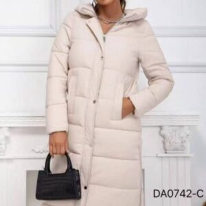 abrigo acolchado largo beige