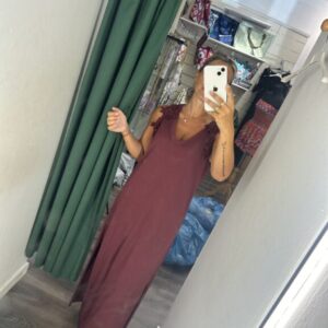 vestido largo 5024 color tinto