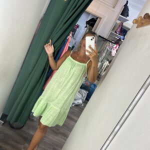 vestido corto fluor verde