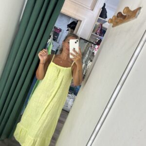 vestido amarillo largo fluor