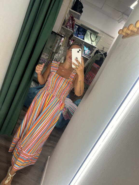 vestido multicolor largo