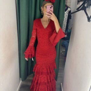 vestido rojo encaje