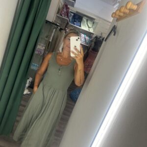 vestido botones pecho verde