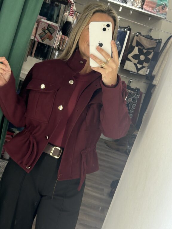 chaqueta paño burdeos