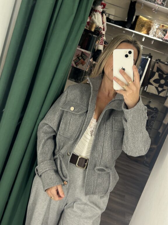 chaqueta paño gris