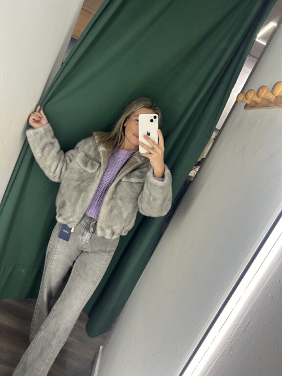 chaqueta gris bomber