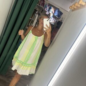 vestido espiga verde y amarillo