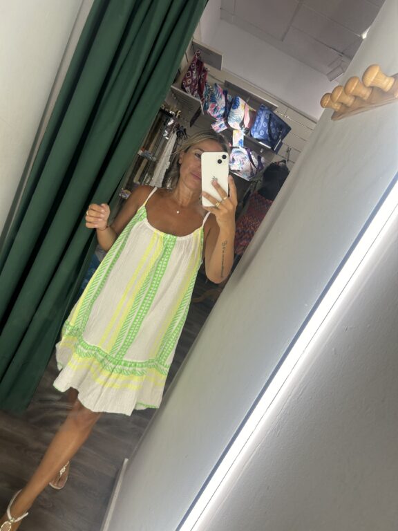 vestido espiga verde y amarillo