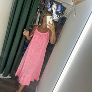 vestido fluor tiranta fucsia