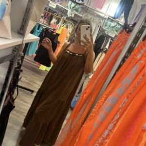 vestido conchas marron