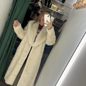 abrigo beige osito largo