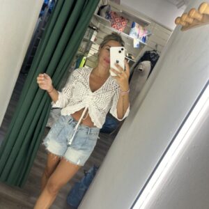 camiseta croche blanca con mangas