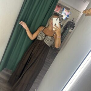 vestido marron nievo