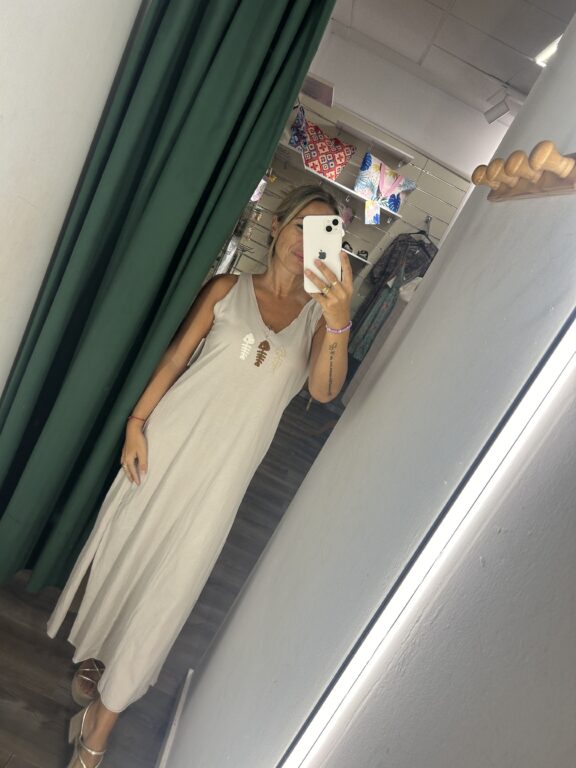 vestido pescado beige tiranta